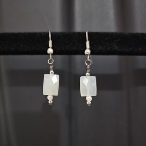 Elegant Silver and White Dangle Earrings
